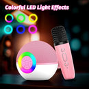 goopow Mini Karaoke Machine Speaker for Kids Adults, Portable Bluetooth Microphone Song Toys with LED Light, Best Chritmas Birthday Festival Gift for 3 4 5 6 7 8+ Year Old Girls Boys (Pink-2Mic) by TinyTreasures Baby Boutique