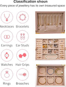2-layer jewelry box，Jewelry Organizer with Handle，with hanging necklace hooks, detachable jewelry trays, suitable for storing a large amount of jewelry gift box (rose gold) by TinyTreasures Baby Boutique