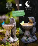 Solar Cat Statues for Bird Bath: Outdoor Sculptures for Garden Lawn Patio Yard Balcony Porch - Unique Gifts for Mother Grandma Women by GreenHaven Gardens