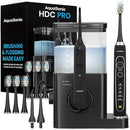AquaSonic Home Dental Center PRO – Brushing & Flossing Made Easy – Brush & Floss – Power Toothbrush & Water Flosser – Whiter Teeth & Healthier Gums – Black Series Pro+Oral Irrigator by CozyNest Decor