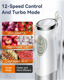 Immersion Blender Handheld 1000W 5 in 1 Corded Stick Hand Blender Kitchen with 12 Speed, BPA-Free, Mixing Beaker, Chopper, Whisk, Milk Frother, Perfect Emulsifier for Soup, Baby Food, Sauce, Puree by TinyTreasures Baby Boutique