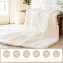 Chunky Knit Blanket - Luxury Soft Cozy 40 * 50 Throw Blanket,100% Woven Blanket Rope Knot Throw Blanket for Couch, Sofa, Home Decor, Gift - Machine Washable（Milk White） by CozyNest Decor