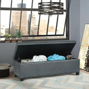Joveco 47 Inch Storage Ottoman Bench,Tufted Fabric Storage Bench with Nailhead Trim for Bedroom (47”,Gray) by CozyNest Decor