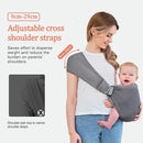 Baby Sling Carrier,Baby Carrier Newborn to Toddler,Toddler Carrier,Portable Lightweight & Spreadable Shoulder Straps (Dark Grey) by TinyTreasures Baby Boutique