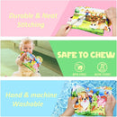 Farm Crinkle Books for Babies with 10 Finger Puppets Set, Touch and Feel Cloth Soft Farm Animal Tail Book with BiBi & Teething Toy, Puppets for Kids Ages 4-8, Baby Shower Birthday Gifts by TinyTreasures Baby Boutique
