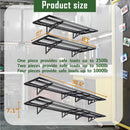 2 Pack Garage Wall Shelving, Heavy Duty 1.5' x 3.8' Wall Mount Storage Shelf with Hooks, Garage Storage Rack Floating Shelves, Holds 250 lbs Each by GreenHaven Gardens