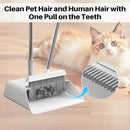 JOYMOOP White Broom and Dustpan Set, Upright Angle Design with Built-in Comb Teeth for Kitchen, Office, Pet Hair, Hard Floors by CozyNest Decor
