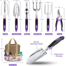 Garden Tools Set 83 Piece, Succulent Tools Set Included, Heavy Duty Aluminum Gardening Tools for Gardening, Non-Slip Ergonomic Handle Tools, Storage Tote Bag, Gifts Tools for Women by GreenHaven Gardens