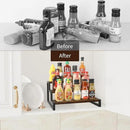 YINMIT Spice Rack Organizer for Countertop, 3 Tier Kitchen Counter Shelf, Wooden Tiered Display Stand Riser Shelf by CozyNest Decor