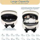MOMUVO Diaper Bag Backpack, Quilted Baby Bag with Changing Pad & Stroller Straps & Pacifier Case, Multifunction Waterproof Travel Diaper Bags, Unisex, Black Beige by TinyTreasures Baby Boutique
