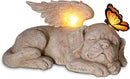 WONDER GARDEN Sleeping Dog Angel Statue with Solar Light - Pet Memorial Stone, in Memory of Dog, Marker Tribute Statues, Resin Guardian Angels, Bereavement Gift by GreenHaven Gardens