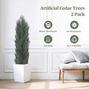 THE BLOOM TIMES 5ft Topiary Trees Artificial Outdoor – UV Resistant Faux Cedar Pine Cypress Bushes and Shrubs, Fake Potted Plants for Front Porch Outside Planter Patio Decor, Set of 2 (5 Foot) by GreenHaven Gardens