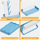 SpaceAid Baby Bottle Drying Rack with 20 Hooks, Space Saving Kitchen Bottles Rack Dryer, Vertical Baby Bottle Holder Organizer for Countertop Storage Accessories (White and Blue) by TinyTreasures Baby Boutique