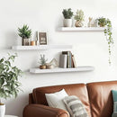 3-Pack Floating Wall Shelves, 24-Inch Rustic White Wooden Shelves for Storage and Décor, Easy Installation for Living Room, Bedroom, and Kitchen by CozyNest Decor