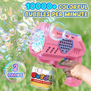Eaglestone Bubble Guns for Toddlers 2 Packs, LED Light Automatic Bubble Machine Gun for Kids 4-8, Bubble Toys with Bubble Solution,Concentrate, Bubble Blaster Party Favor, Summer Outdoor Toys Gift by TinyTreasures Baby Boutique