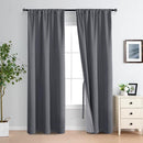 XWZO 100% Blackout Curtains 84 Inches Long - Heat and Full Light Blocking, Thermal Insulated Rod Pocket Window Panels for Bedroom/Nursery with Tiebacks, Dark Grey, W42 x L84, Set of 2 Draperies by TinyTreasures Baby Boutique