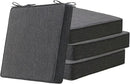 Square Corner Seat Cushions, 19" x 19" x 3", Set of 4, Indoor Outdoor Water Repellent Universal Chair Pads with Ties for Patio Furniture, Garden Deck Dining Chairs, Charcoal by GreenHaven Gardens