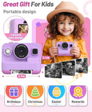 Instant Print Camera for Kids, Christmas Birthday Gifts for 3-12 Year Old Girls Boys, 2.4in Screen 1080P Video Digital Camera Toys for Kids Age 4 5 6 7 8 9 10 with 3 Rolls Print Paper 32G Card by TinyTreasures Baby Boutique