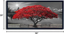 Black and White Red Tree Wall Art Canvas Print Picture Large Red Tree Landscape Modern Artwork for Living Room Bedroom Office Home Wall Decor With Frame 29X58inch Black Framed by CozyNest Decor