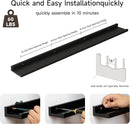 Floating Picture Ledge Shelves for Wall Set of 2, 55 Inches Picture Shelf with Ledge, Nursery Book Shelf for Toys Storage Kids Bookshelf Wall Mounted Living Room Bedroom Decor Frames, Black by TinyTreasures Baby Boutique