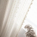 Sutuo Home Crochet Boho Curtain 96 Inches Length, Sheer Lace Handmade Tassels Knitted Window Treatment Vintage Rustic Bohemian Farmhouse Drape for Bedroom Rod Pocket 1 Panel 59" W x 96" L, Beige Wave by CozyNest Decor
