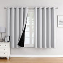 ChrisDowa 100% Blackout Curtains 63 inch Long for Bedroom with Black Liner, Extra Wide 2 Layers Total Blackout Thermal Insulated Grommet Window Curtains 2 Panels Set (Greyish White, 60 x 63 Inch) by TinyTreasures Baby Boutique