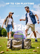 TPone Portable Bluetooth Speaker, 30W (Peak) Wireless Speaker for Outdoor, Up to 12H Playtime, IPX5 Waterproof with Light, TWS Pairing, for Home/Party/Outdoor/Beach, Birthday Gift (Chilled Lilac) by TinyTreasures Baby Boutique
