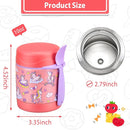 10oz Soup Thermo for Hot Food Kids,Lunch Thermo Kids Food Jar with Spoon Hot Insulated Food Containers,Leak Proof Stainless Steel Wide Mouth Lunch Food Thermo Jar for School(Pink-Unique Horse) by TinyTreasures Baby Boutique