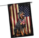 Flags-Rottweiler American Flag, House Flag (29.5" x 39.5")-USA House Garden Flags Premium Polyester-Decorative Outdoor Flags by GreenHaven Gardens