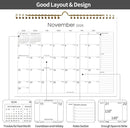 Calendar 2025-2027 22 Monthly Wall Calendar Runs from September 2025 until June 2027 Spiral Binding Hanging 11.5" x 14.7" Thick Paper with Julian Dates and Block for School Office（Simplicity） by TinyTreasures Baby Boutique