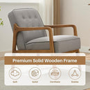 Linen Accent Chair Set of 2, Mid Century Modern Chair for Living Room, Upholstered Comfy Lounge Armchair with Solid Wood Frame, Reading Side Chair for Bedroom,105°Ergonomic Comfort, Grey by CozyNest Decor