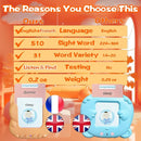 Talking Flash Cards for Kids - French Bilingual English Flashcard for Toddlers 3-12, Test Mode, 510 Sight Words, Audible Pocket Speech, Sensory Toys for Autism, Boys Girls Gifts (French) by TinyTreasures Baby Boutique