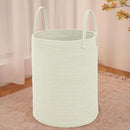 Large Woven Laundry Basket Hamper,100L Cotton Rope Storage Bin for Blankets,Toys and Clothes,Decorative Tall Nursery Hamper for Living Room,Baby Nursery,Bathroom and Bedroom,White by CozyNest Decor