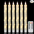 GenSwin Flameless Taper Candles with Remote and String Lights, Ivory Real Wax Taper Candles Battery Operated, LED Flameless Battery Candlesticks for Home Holiday Decor(Set of 6) by CozyNest Decor