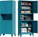 69" Tall Kitchen Pantry Cabinet, Metal Storage Cabinet with 4 Doors and Adjustbale Shelves, Freestanding Cupboards for Dining Room, Living Room, Bathroom by CozyNest Decor