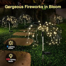 Firework Solar Garden Lights 4 Pack, 120 LED Solar Firework Lights with 8 Lighting Modes, Waterproof Sparkler Starburst Solar Lights Outdoor for Yard Porch Patio Backyard, Warm by GreenHaven Gardens