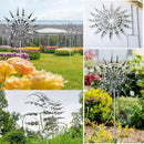 Unique and Magical Metal Windmill, 2Pcs Wind Spinners, 3D Wind Powered Kinetic Sculpture, Stainless Steel Wind Spinners, Wind Mill for Yard and Garden (2PCS-Silver) by CozyNest Decor