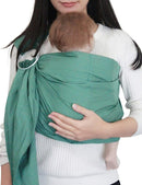 Ring Sling Baby Carrier, Soft Linen Cotton Baby Sling Carrier Newborn to Toddler, Baby Wrap Carrier for Plus Size Parents, Perfect Shower Gift, Lightly Padded Adjustable Nursing Cover Green by TinyTreasures Baby Boutique