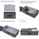 2PCS Foldable Under Bed Storage Box with Plastic Support Liner, Handles, Zipper lid, Blankets Clothes Comforters Storage Bin Organizer for Bedroom and Closet, 29×15×7inch, Black Grey by CozyNest Decor