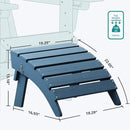 SERWALL Folding Adirondack Footrest Without Assembly, All Weather Use Adirondack Footstool, Blue by GreenHaven Gardens