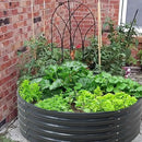 FORTUNO 2 Pcs 2 Ft Round Raised Garden Bed Box Galvanized Metal Outdoor High Flower Bed Steel Patio Ground Planter for Planting Vegetables and Herbs, Dark Grey by GreenHaven Gardens