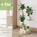 Plant Stand Indoor 4 Tier 5 Potted Multiple Flower Pot Holder for Patio Garden Balcony Living Room Corner (4 Tier White+Sonoma Oa) by GreenHaven Gardens