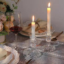 Candlestick Holders Set, 4" H Taper Candle Holders Bulk, 12Pcs Glass Candle Holders for Wedding, Festival, Party & Windowsill Decor by CozyNest Decor