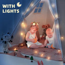Teepee Tent for Kids-Portable Children Play Tent Indoor Outdoor (White with Mat) by TinyTreasures Baby Boutique