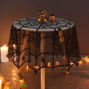 Lulu Home Halloween Table Cover, Round Black Spider Web Halloween Table Toppers for Festival Party Decoration by CozyNest Decor
