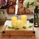 Homemory Flameless Candles with String Lights, 3 Pack Embedded Fairy String Lights LED Candles, Electric Flickering Candles with Remote Control and Timer, Real Wax, Ivory White by CozyNest Decor