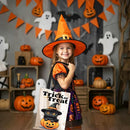 TYL&TYS Halloween Treat Bags, 3Pcs Trick or Treating Bags, Halloween Candy Canvas Tote Gift Bags (Trick or Treat, Cat, Pumpkin), Reusable Grocery Boo Basket Bag for Kids by TinyTreasures Baby Boutique