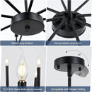 Modern Black Farmhouse Chandeliers, 8-Light Industrial Metal Chandelier Lighting, Classic Candle Hanging Pendant Light Fixtures for Kitchen Bedroom, Dining Room, Living Room,Foyer by CozyNest Decor