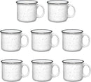 Set of 8 Ceramic Campfire Mugs – 15 Oz, White – Coffee & Tea Cups for Home, Work, Travel, Camping – Customizable, Great for DIY, Events, Companies by CozyNest Decor