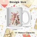 JINYO Coquette Pink Bow Books Mug, Book Coffee Cup, Reading Mugs for Book Lovers, Gifts for Readers Books Lovers Women, Bookish Bookworm Gifts for Women, Ceramic Coffee Tea Mug 11 oz by CozyNest Decor
